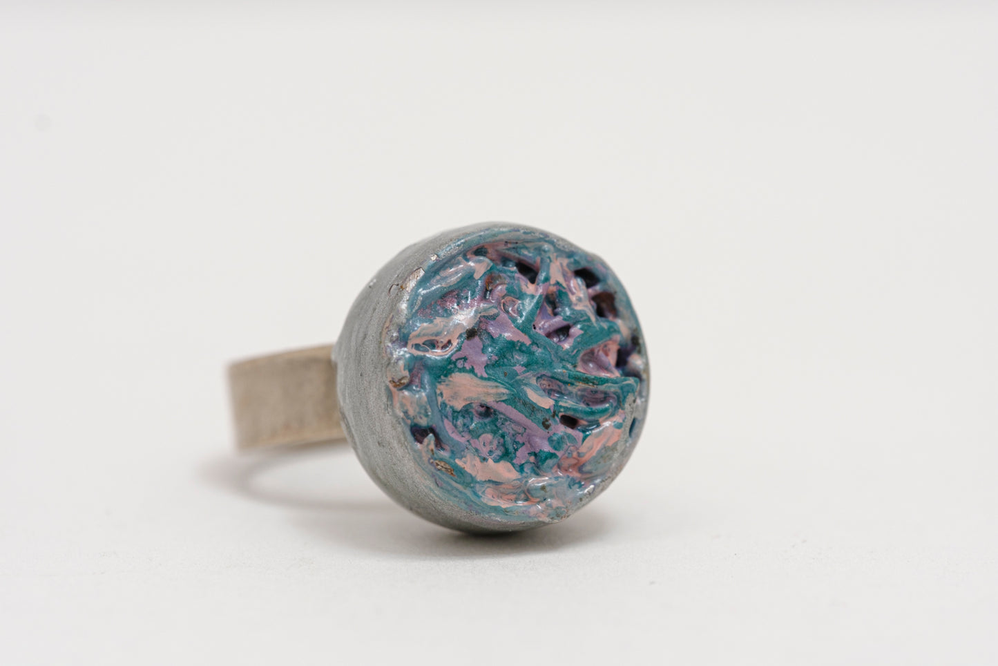 Sterling Silver Ring with African Sponge