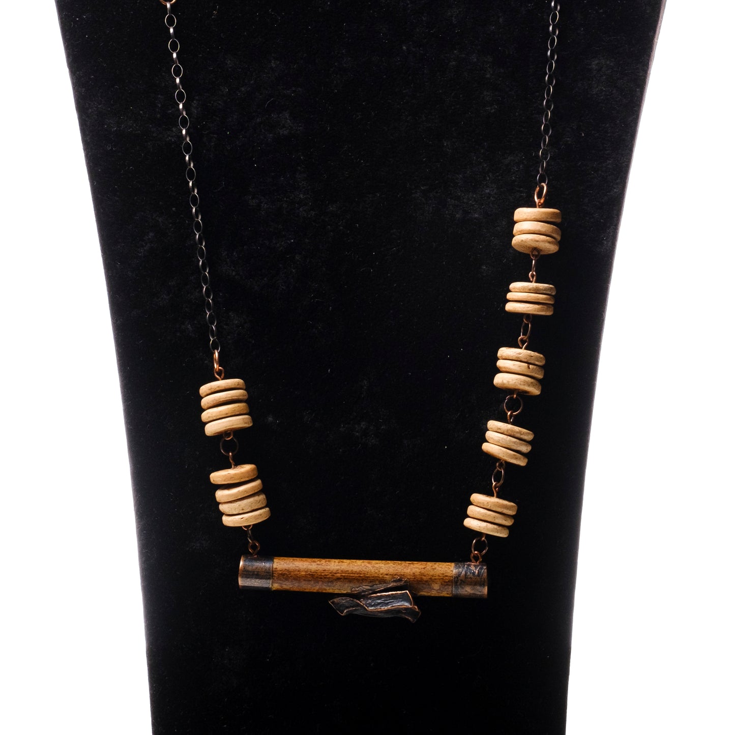 Bamboo with Coconut Shells and Copper Coated Oxidized Kolanut