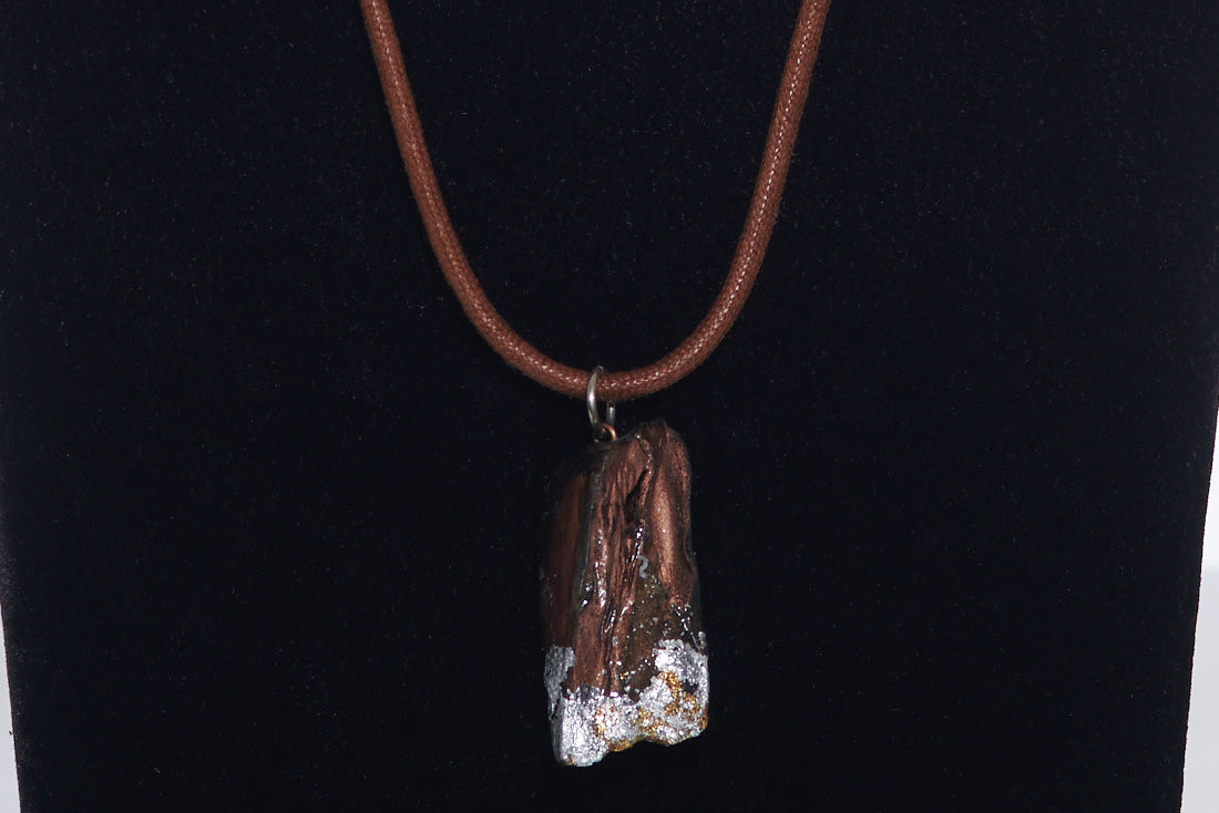 Kolanut Neckpiece With Silver and Gold-Coloured Metallic Foil
