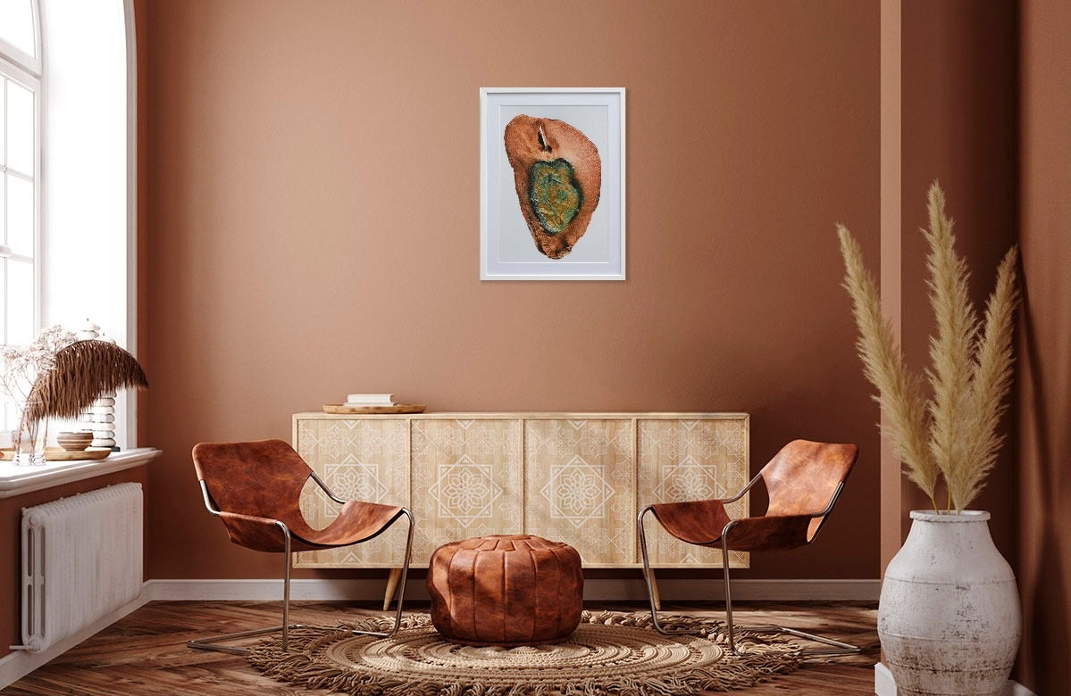 Print of Natural Kolanut with Putty and Enamel Paint