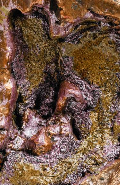 Cropped Version of Kolanut Coated with Copper, Putty and Painted with Gold and Purple Paint