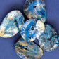 Print of a Cluster of Kolanuts Painted with Blue and Gold Paint
